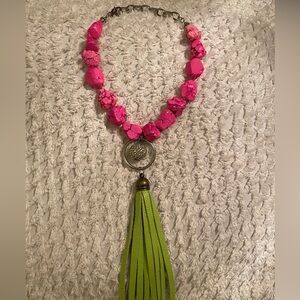 Chunky Pink Howlite Necklace